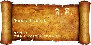 Nyers Patrik névjegykártya